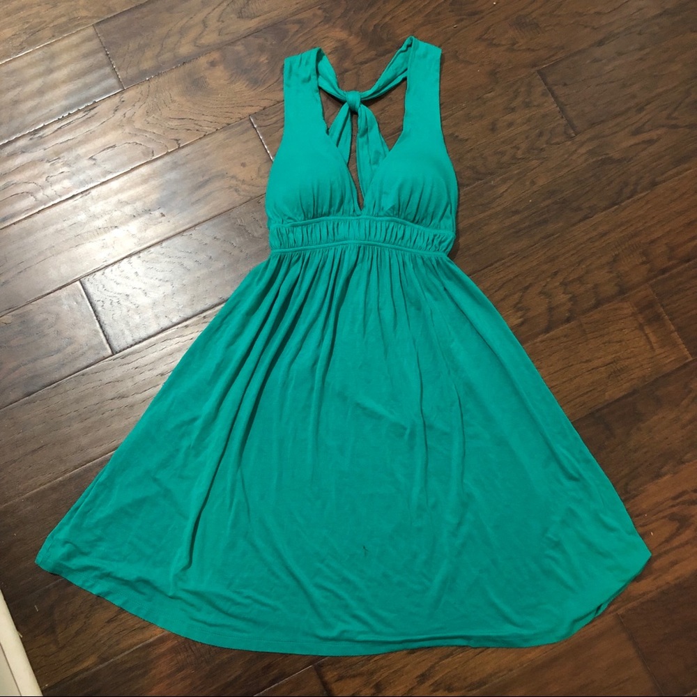 Turquoise knit dress